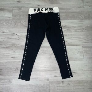 Victorias Secret Pink Yoga Pants L Cropped Y2K Retro Loungewear Athleisure